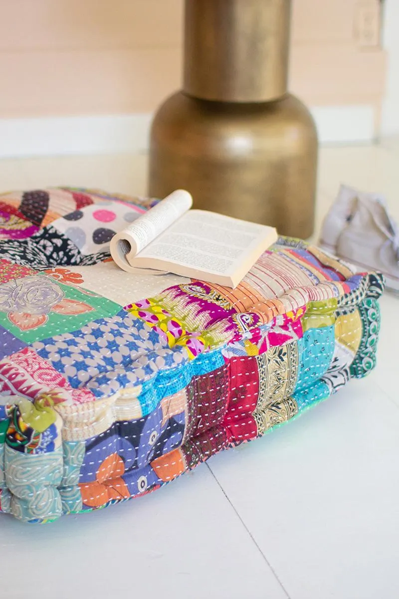 Square Kantha Floor Cushion