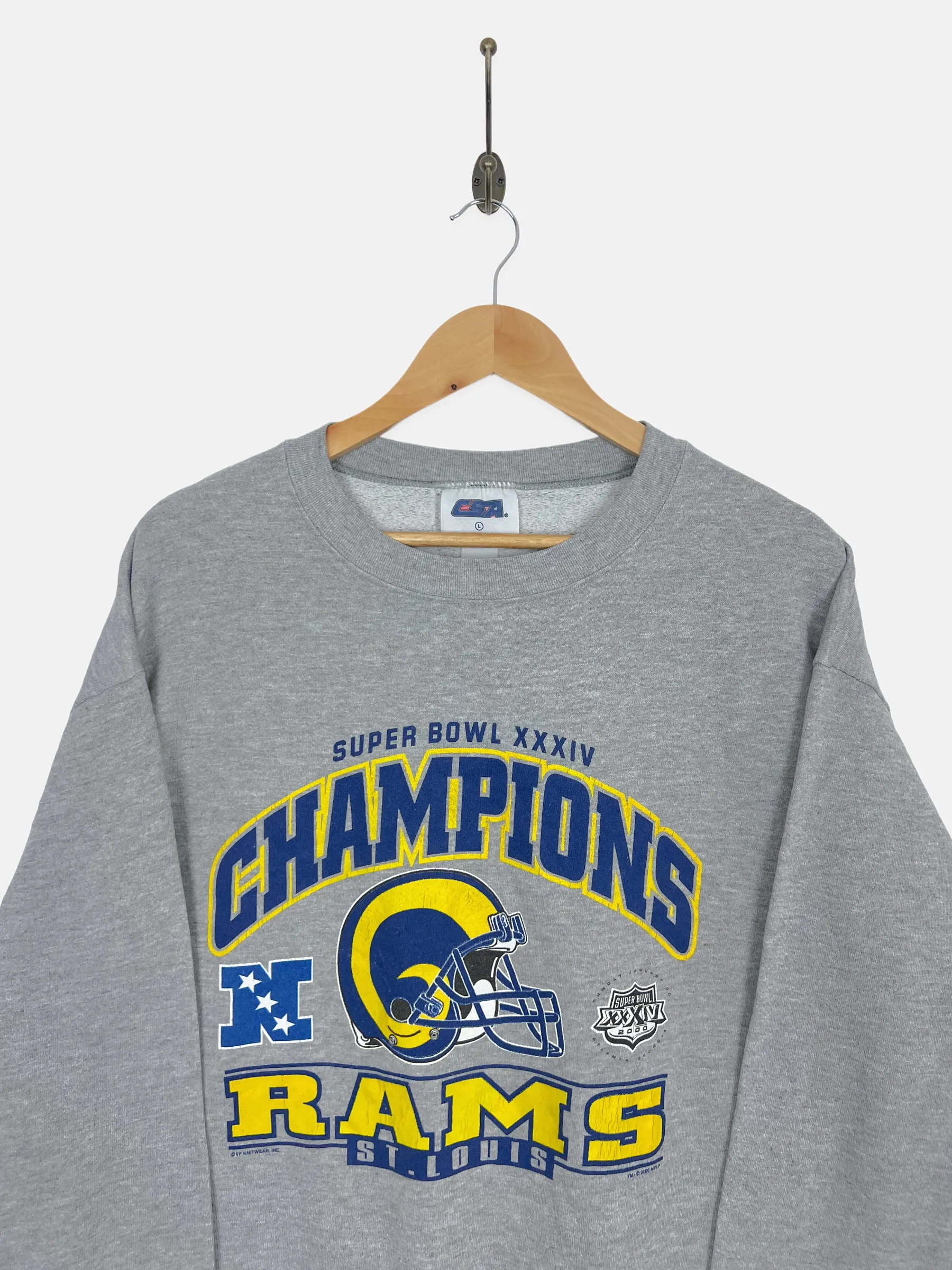 St Louis Rams NFL Super Bowl XXXIV Vintage Sweatshirt Size 10