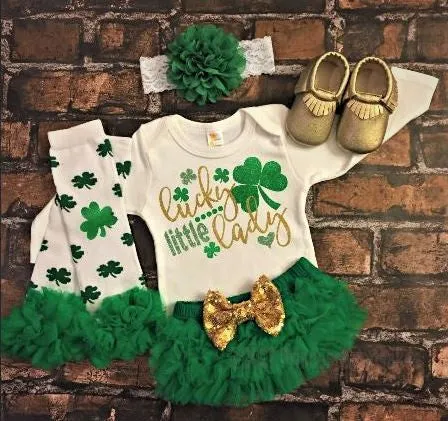 St Patricks Day Lucky Little Lady Bodysuit