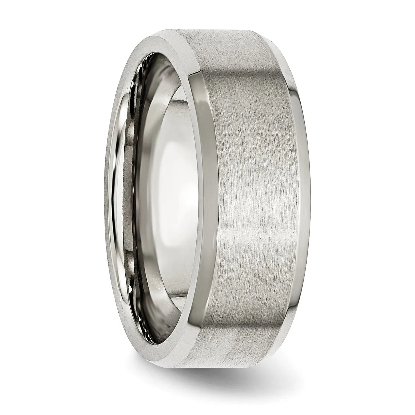 Stainless Steel Beveled Edge Brushed Polished Band