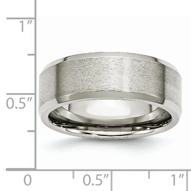 Stainless Steel Beveled Edge Brushed Polished Band