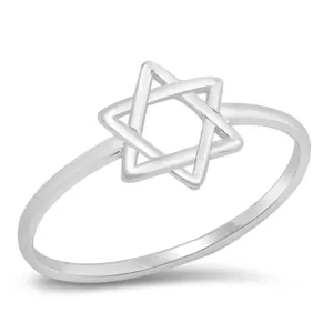 Star of David Religious Unique Ring New .925 Sterling Silver Band Sizes 2-13