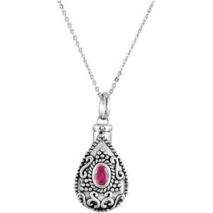 Sterling Silver Birthstone Tear Ash Holder Necklace