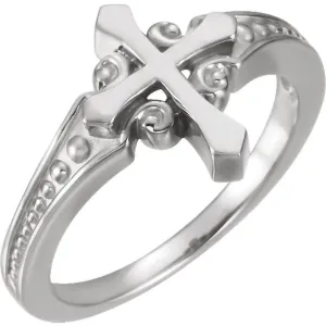 Sterling Silver Cross Ring, Size 7