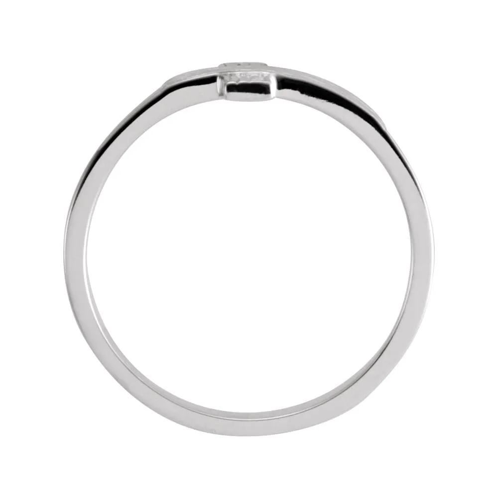 Sterling Silver CROSS RUGGED CHASTITY RING W/BOX, Size 7