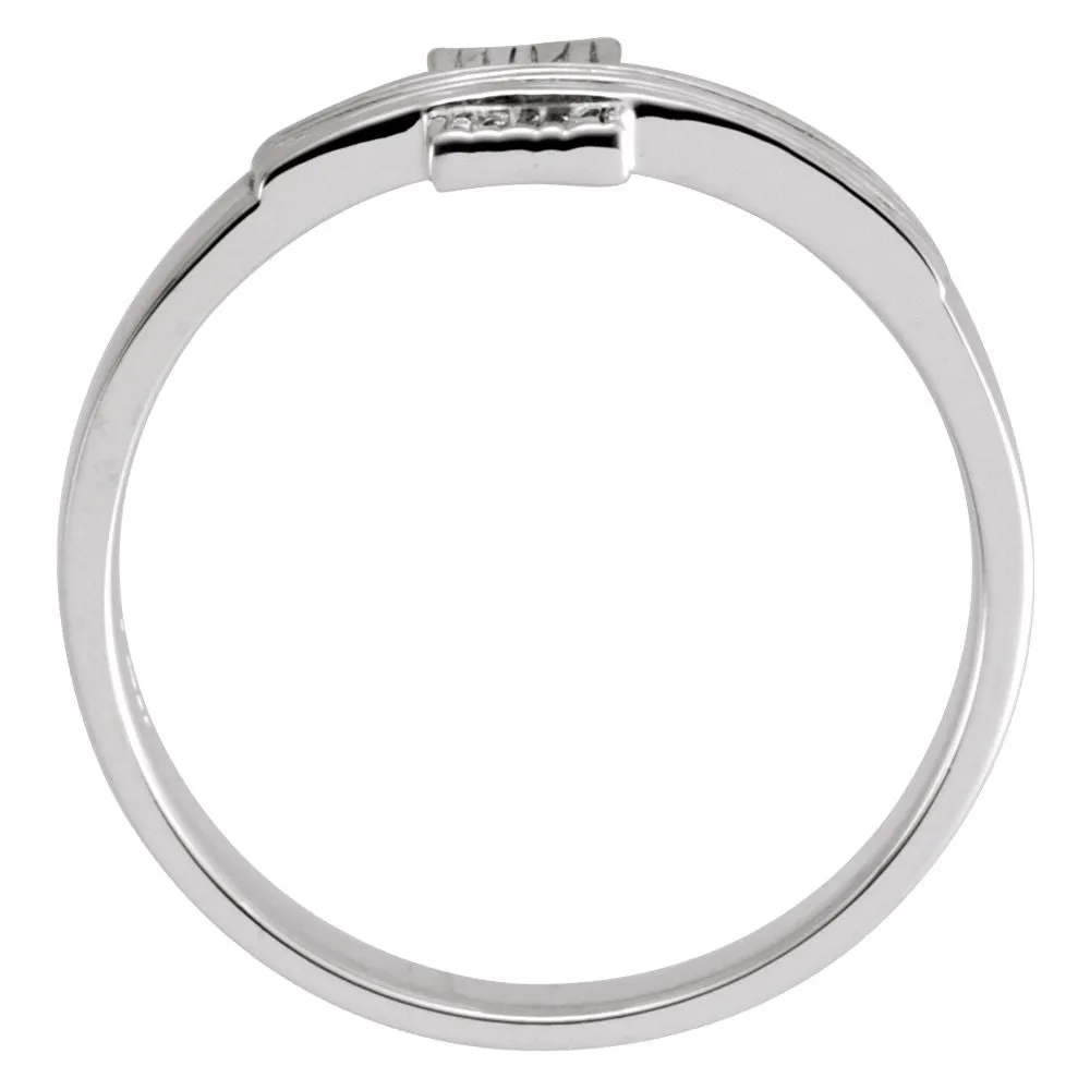Sterling Silver CROSS RUGGED CHASTITY RING W/BOX, Size 7
