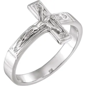 Sterling Silver Crucifix Chastity Ring Size 11