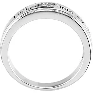 Sterling Silver I Asked Jesus Into My Life Ring, Size 7