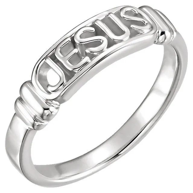Sterling Silver IN THE NAME OF JESUS CHASTITY RING W/BOX, Size 9