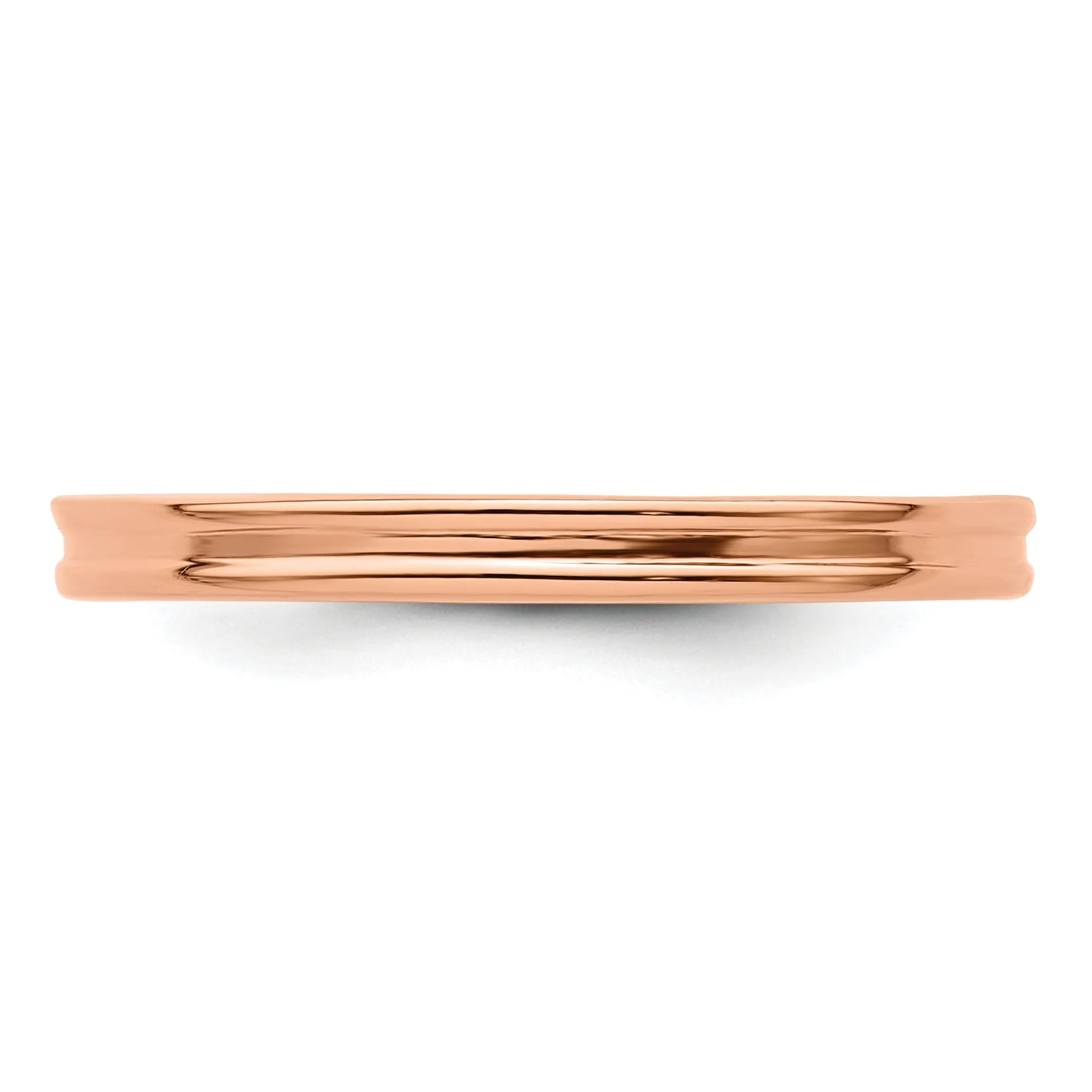 Sterling Silver Pink-Plated Grooved Ring