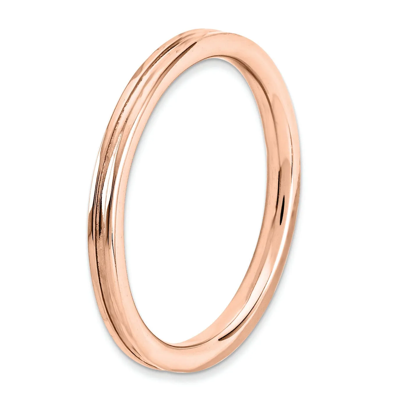 Sterling Silver Pink-Plated Grooved Ring