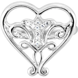 Sterling Silver Pure in Heart Ring for Ladies without Box, Size 7
