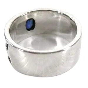 Sterling Silver Sapphire Mens Rings