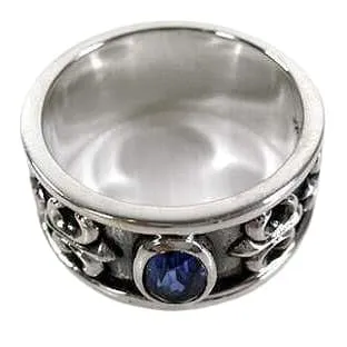 Sterling Silver Sapphire Mens Rings