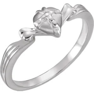 Sterling Silver The Gift Wrapped Heart® Ring Size 4