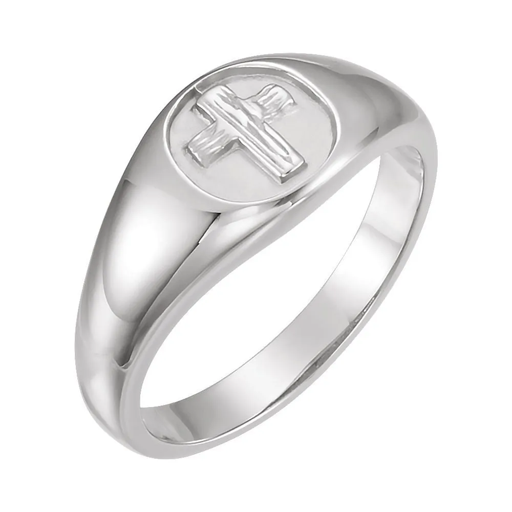 Sterling Silver THE RUGGED CROSS CHASTITY RING W/BOX, Size 11