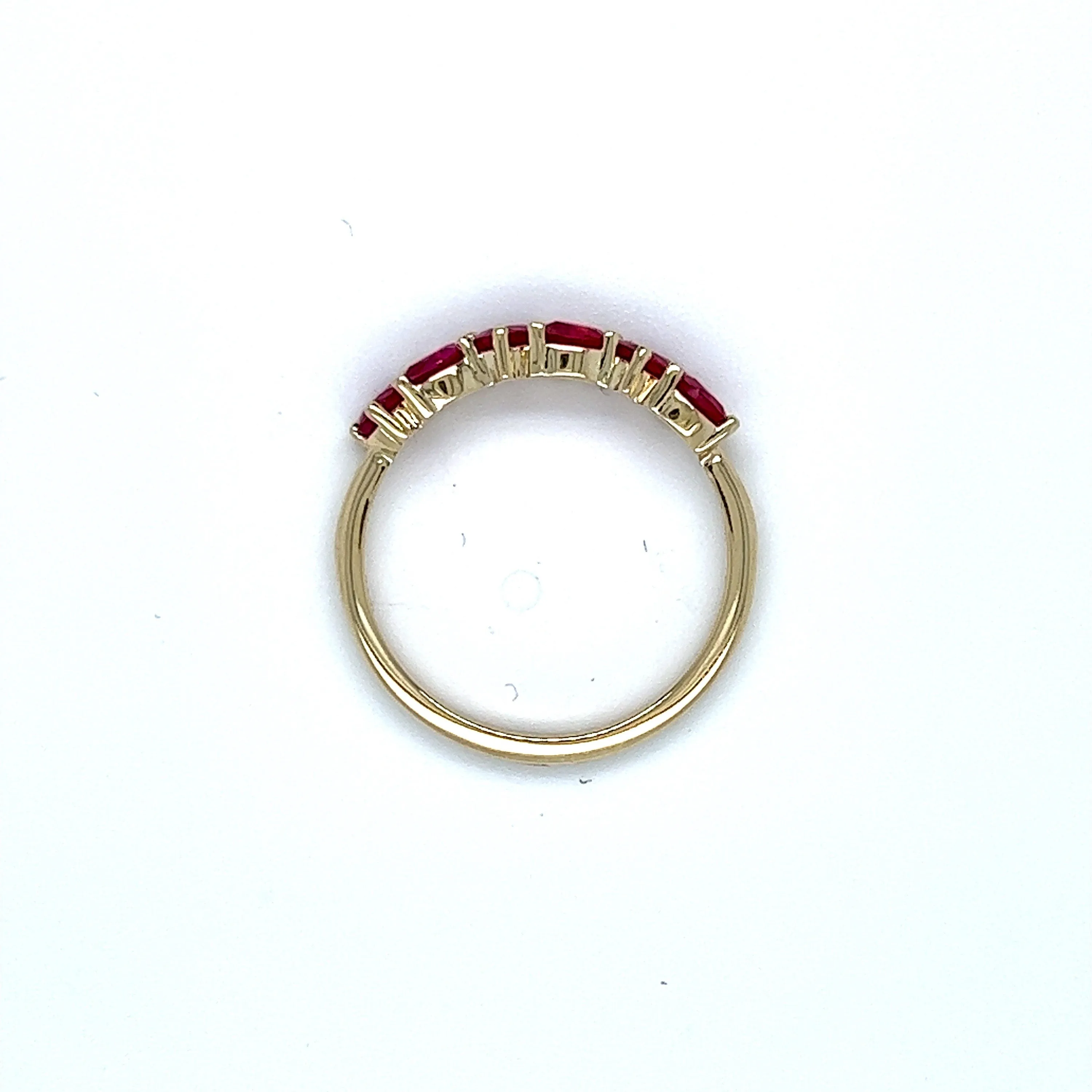 Stunning 14K Yellow Gold Ruby Ring Wedding Band.