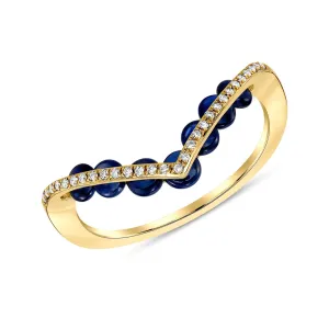 Symbolic Sapphire and Diamond Ring