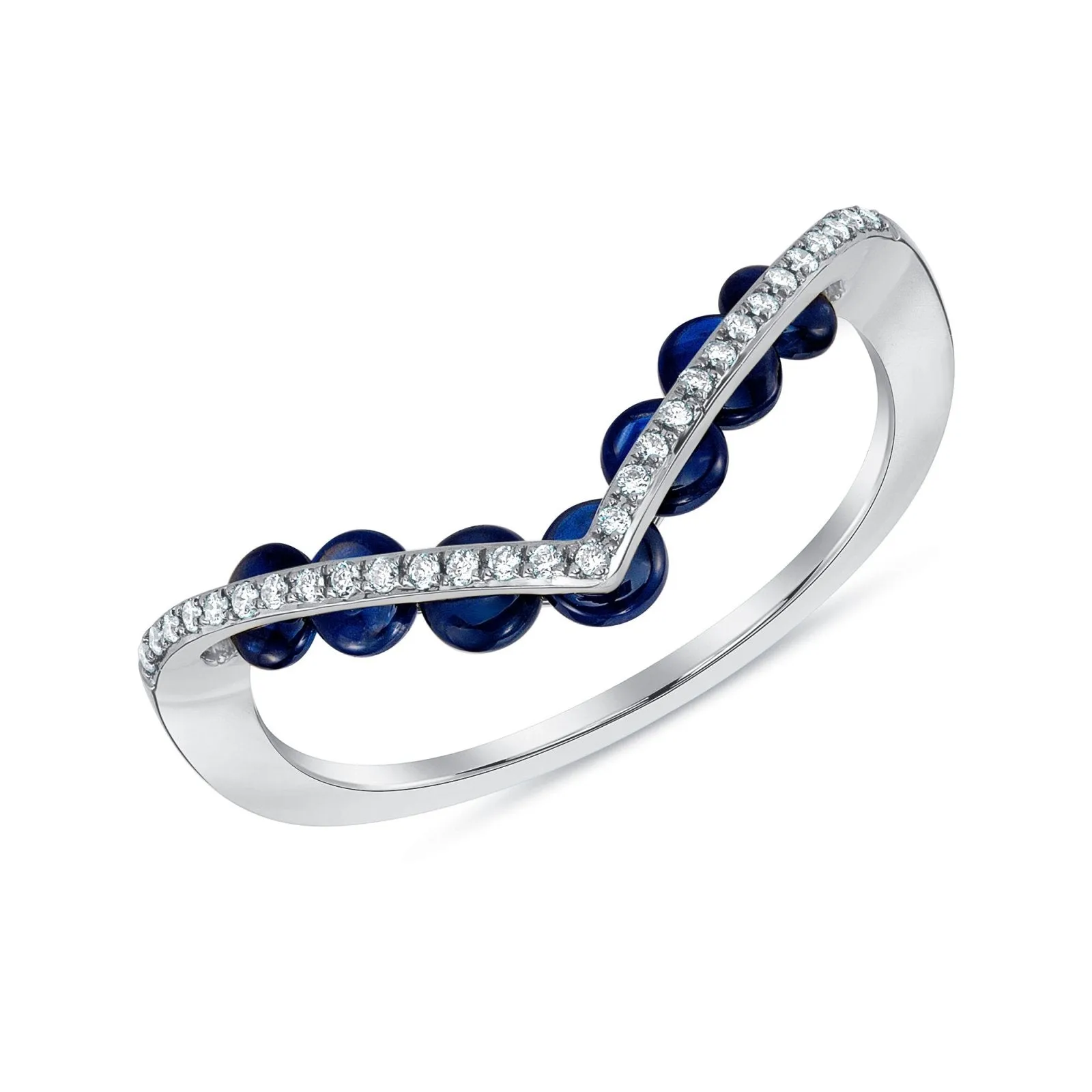 Symbolic Sapphire and Diamond Ring