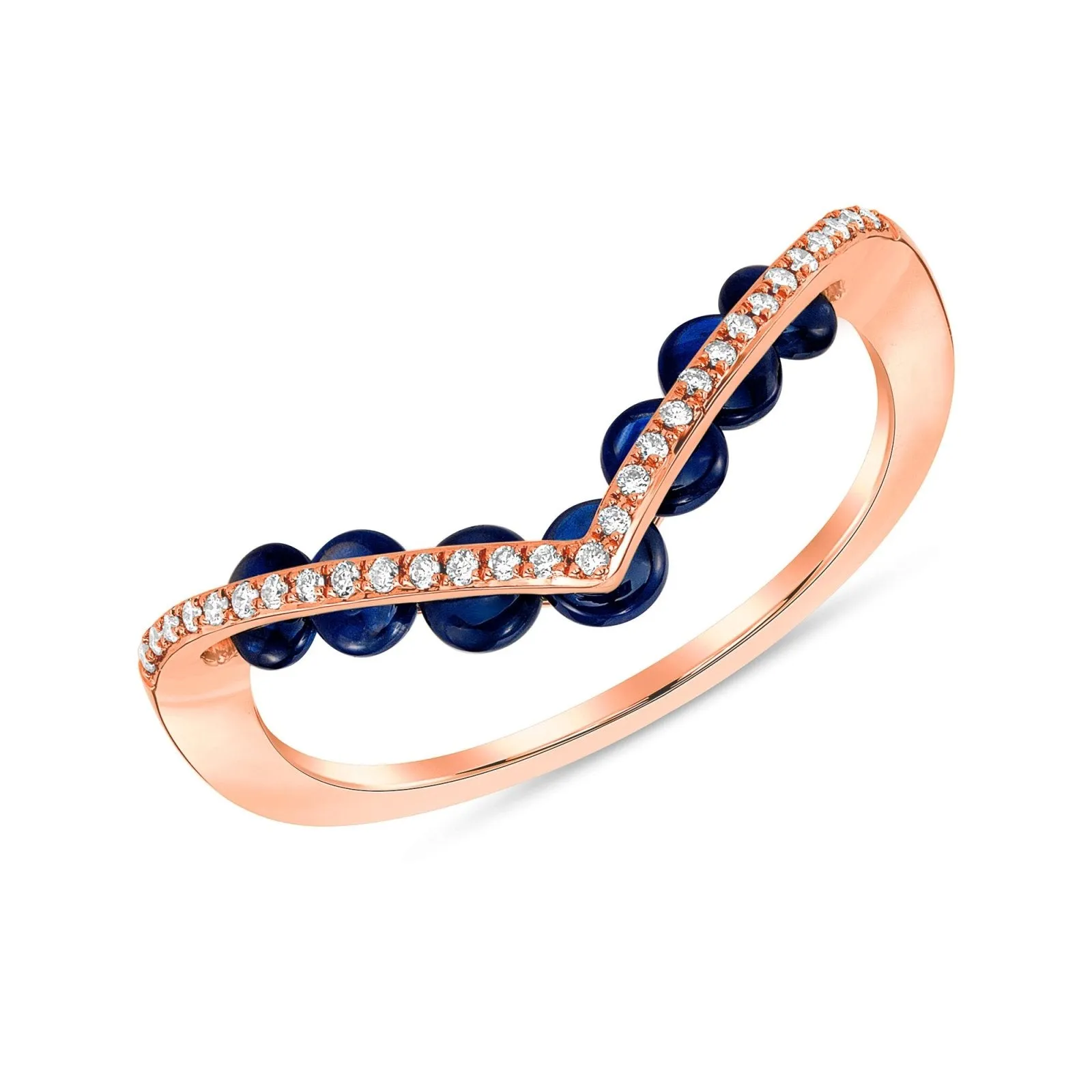 Symbolic Sapphire and Diamond Ring