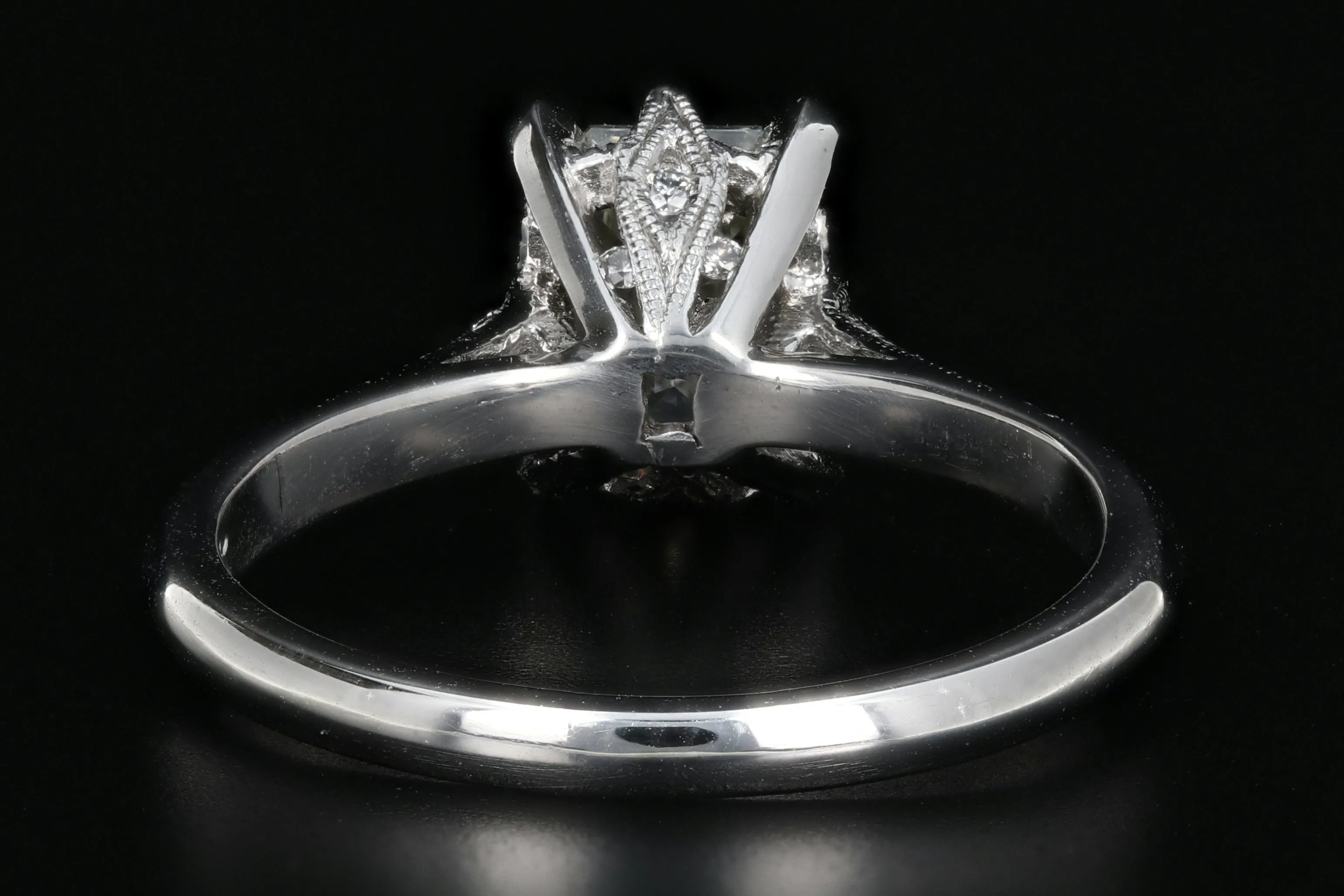 Tacori 18K White Gold .91 Carat Emerald Cut Diamond Ring GIA Certified
