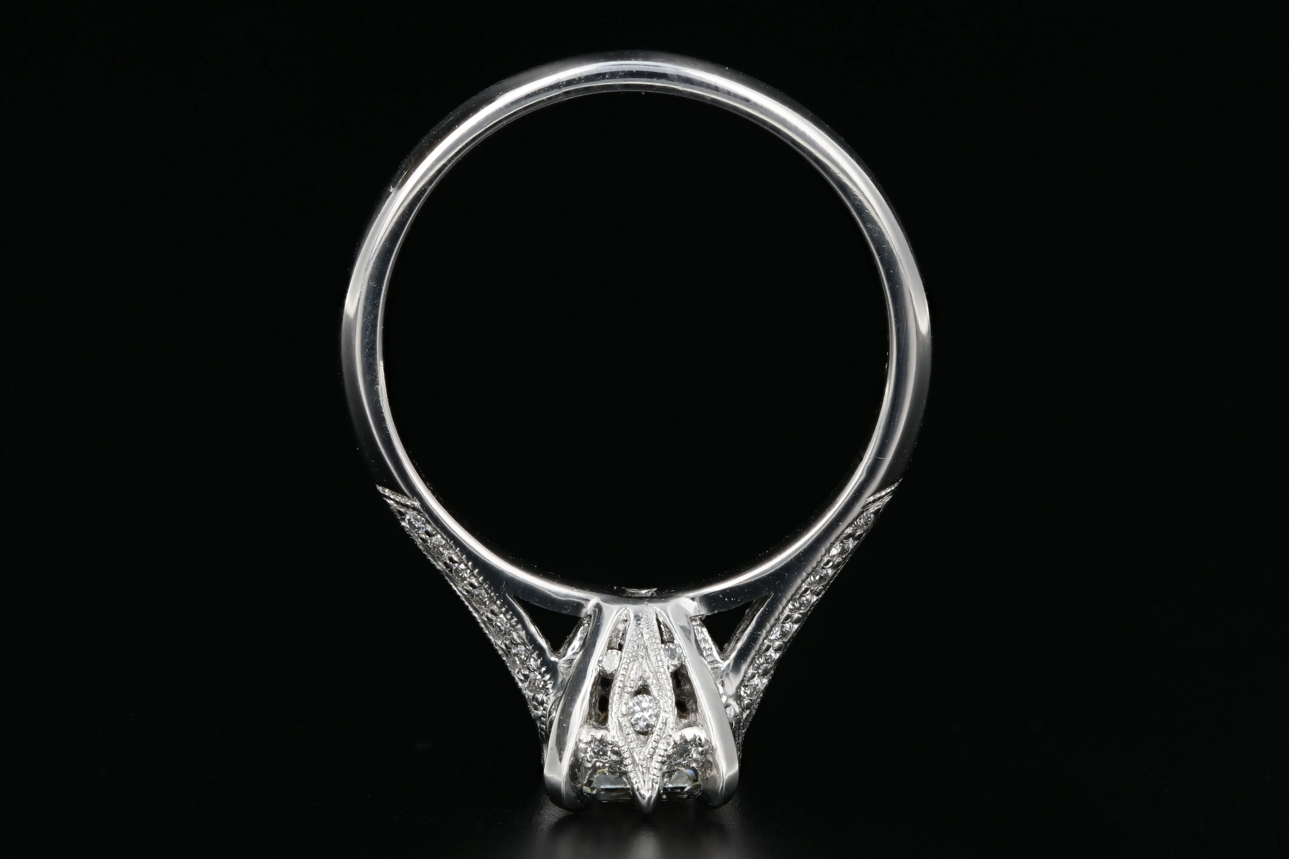 Tacori 18K White Gold .91 Carat Emerald Cut Diamond Ring GIA Certified