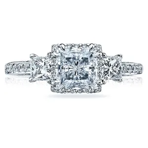 Tacori Princess Cut Three Stone Diamond Engagement Ring