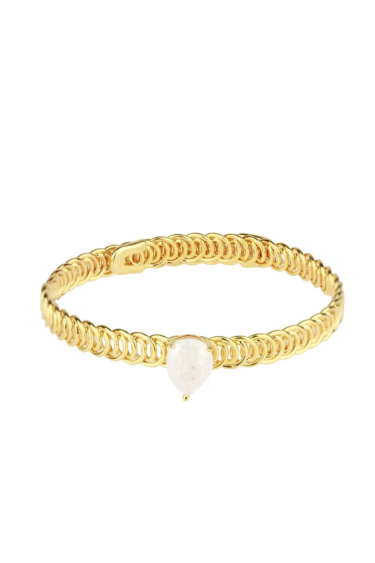 Teardrop Stone Bangle Bracelet