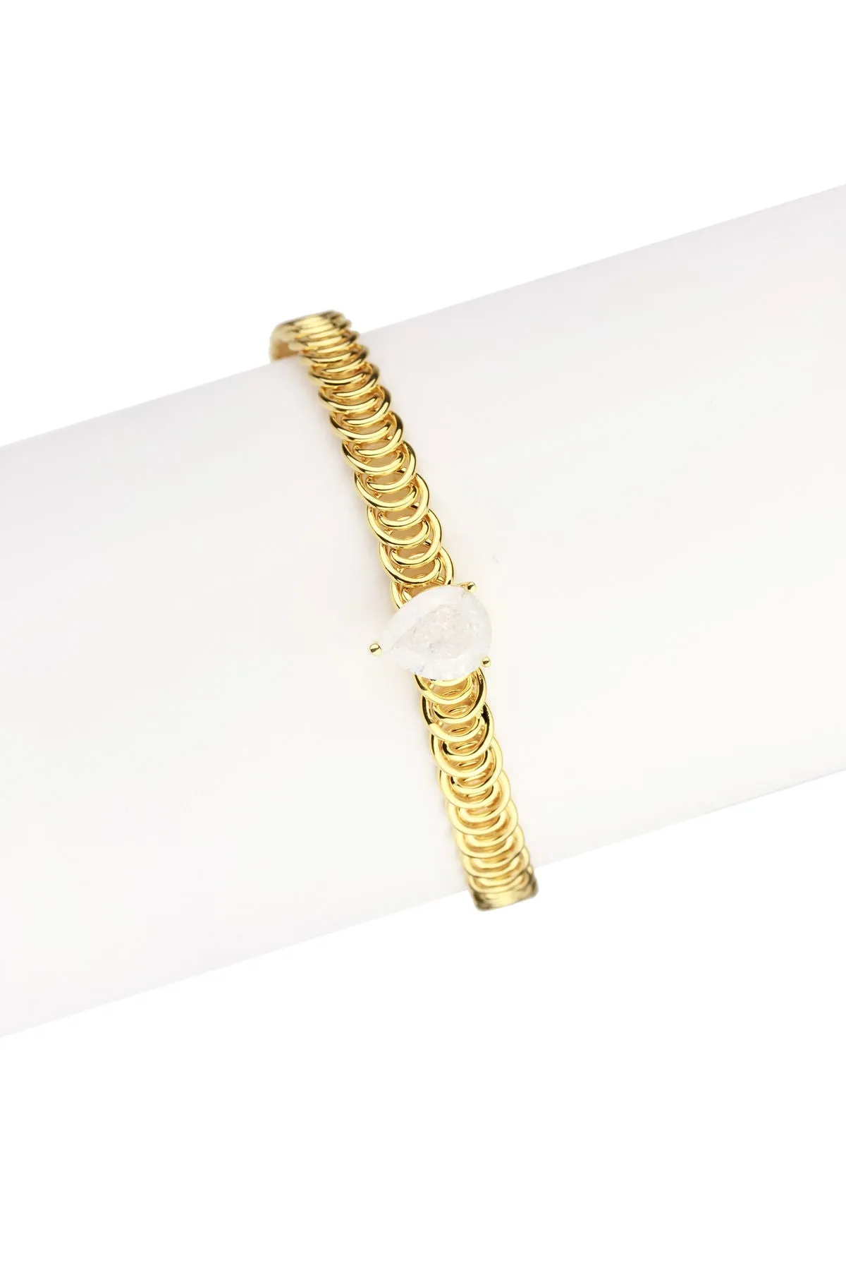 Teardrop Stone Bangle Bracelet