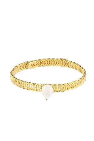 Teardrop Stone Bangle Bracelet