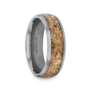 Thorsten LUXE Tungsten Ring and Decorative Gold Flakes Inlay - 8mm