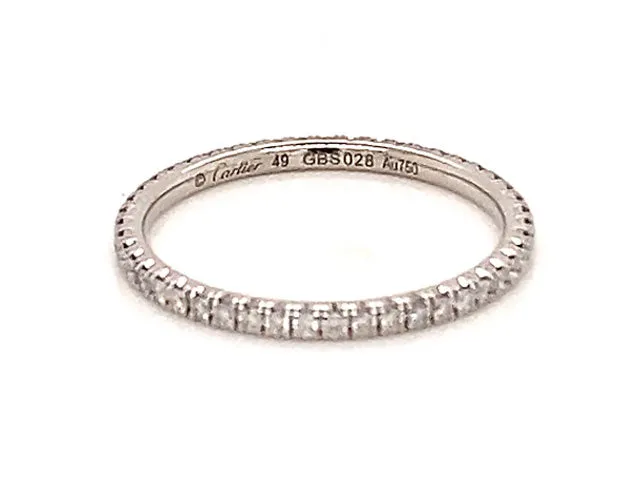 Étincelle de Cartier Eternity Diamond Wedding Band 0.22 ct. 18K White Gold SZ 49