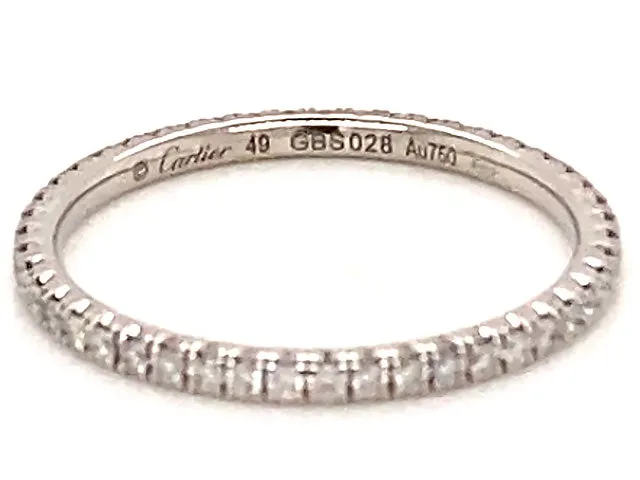 Étincelle de Cartier Eternity Diamond Wedding Band 0.22 ct. 18K White Gold SZ 49