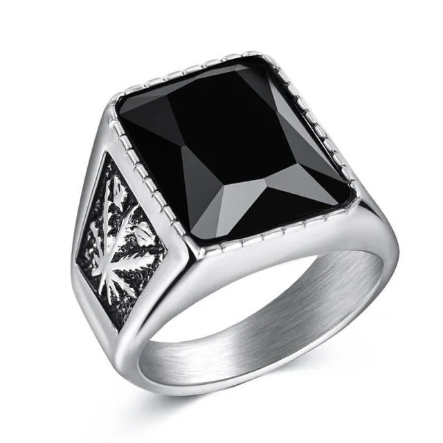 Titanium Steel Valknut Signet Ring