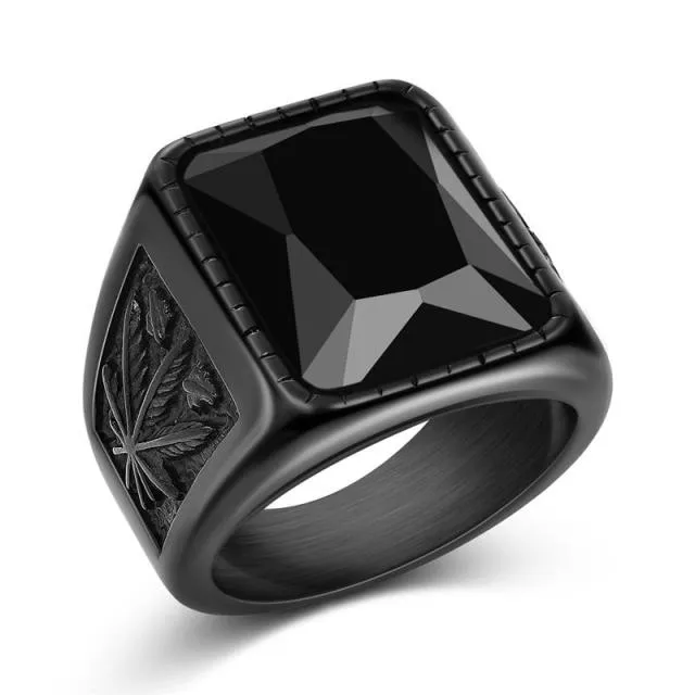 Titanium Steel Valknut Signet Ring