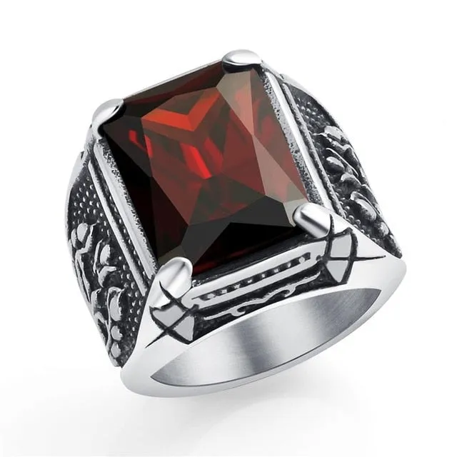 Titanium Steel Valknut Signet Ring