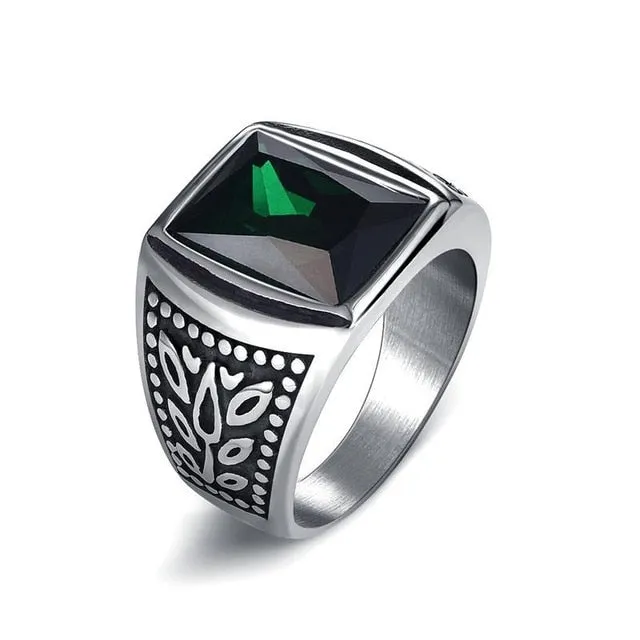 Titanium Steel Valknut Signet Ring