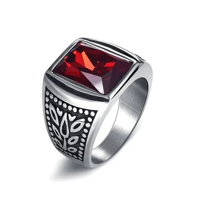 Titanium Steel Valknut Signet Ring