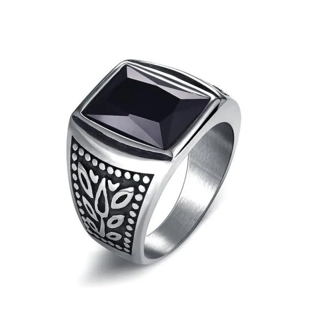 Titanium Steel Valknut Signet Ring