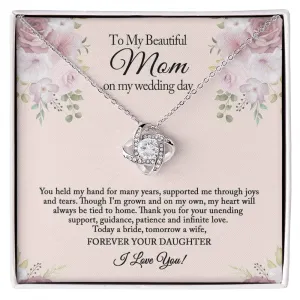 To My Mom on My Wedding Day, Mother of the Bride Gift from Bride, Wedding Day Gift from Daughter, Mother of the Bride Necklace