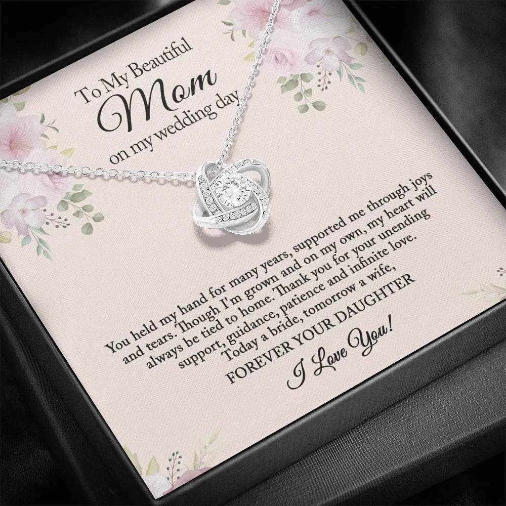To My Mom on My Wedding Day, Mother of the Bride Gift from Bride, Wedding Day Gift from Daughter, Mother of the Bride Necklace