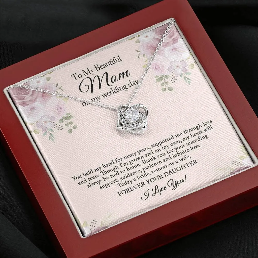 To My Mom on My Wedding Day, Mother of the Bride Gift from Bride, Wedding Day Gift from Daughter, Mother of the Bride Necklace