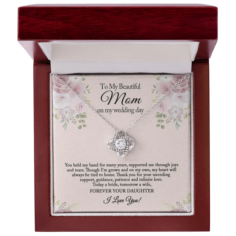 To My Mom on My Wedding Day, Mother of the Bride Gift from Bride, Wedding Day Gift from Daughter, Mother of the Bride Necklace