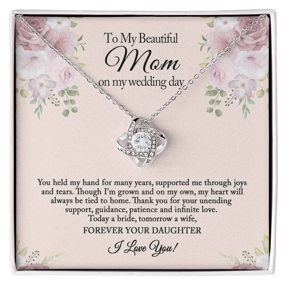 To My Mom on My Wedding Day, Mother of the Bride Gift from Bride, Wedding Day Gift from Daughter, Mother of the Bride Necklace
