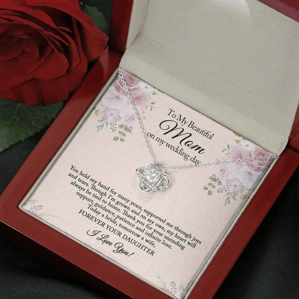 To My Mom on My Wedding Day, Mother of the Bride Gift from Bride, Wedding Day Gift from Daughter, Mother of the Bride Necklace