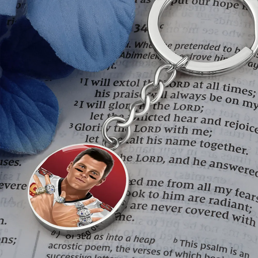 Tom Brady Seven Rings Keychain
