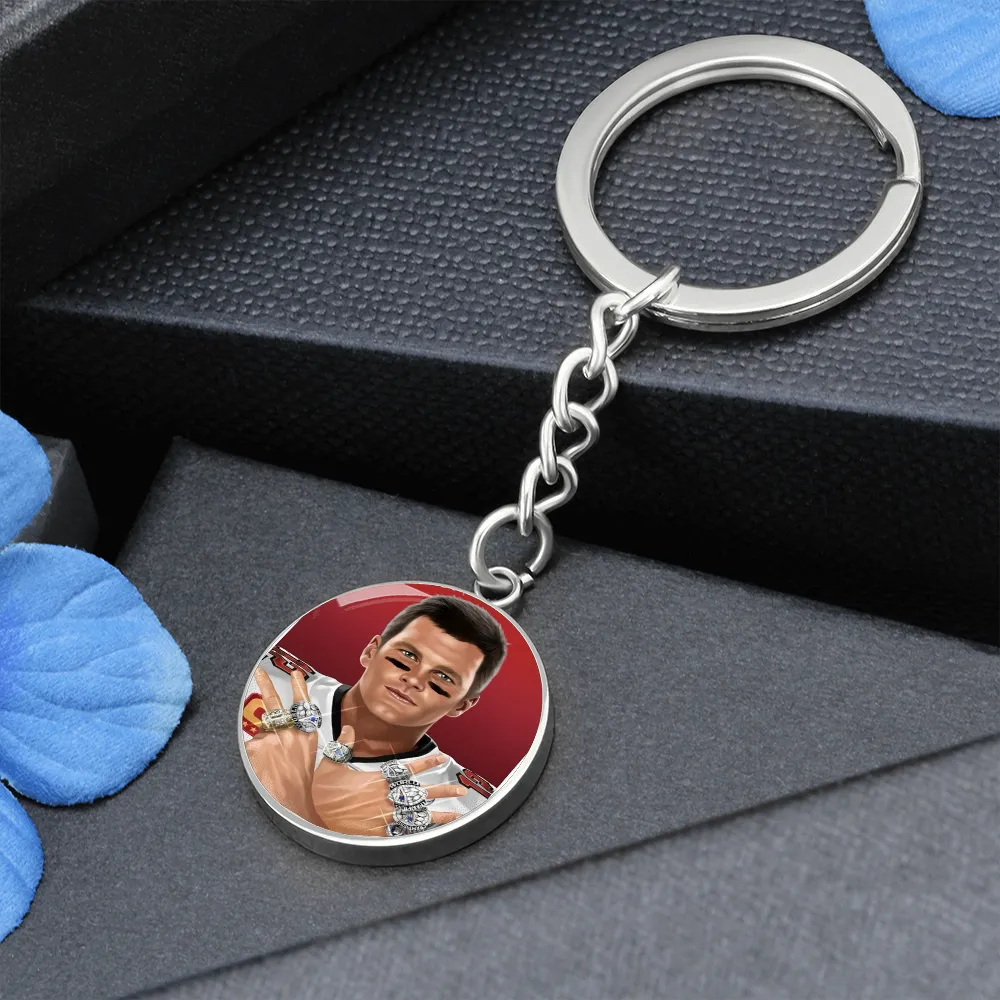 Tom Brady Seven Rings Keychain