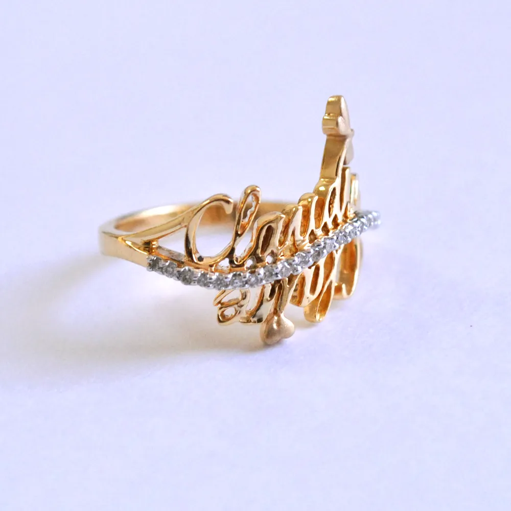 Two Name Personalized Rings Dragonfly Ring