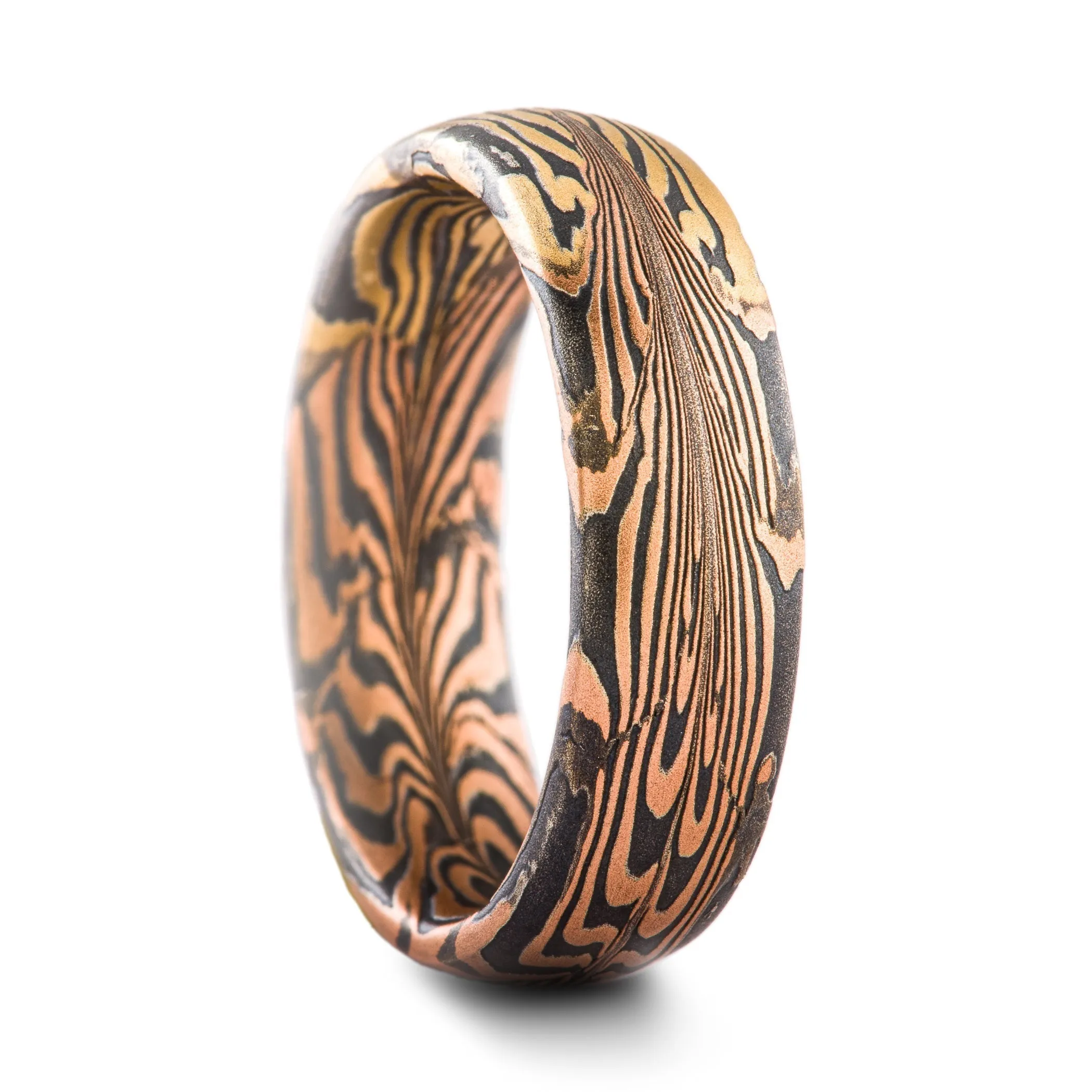 Unique Experimental Pattern Mokume Gane Wedding Band or Ring in Combination Palette SHIPS TODAY