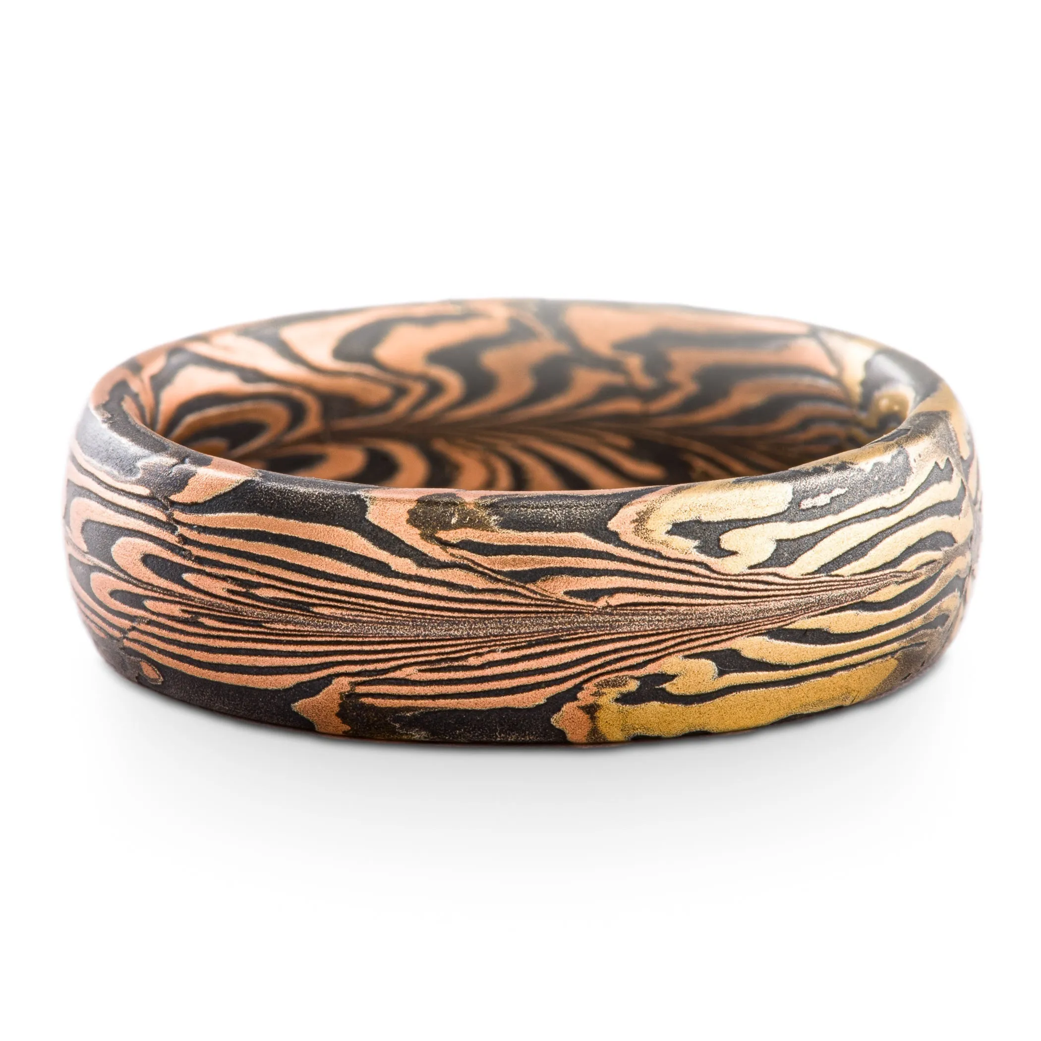 Unique Experimental Pattern Mokume Gane Wedding Band or Ring in Combination Palette SHIPS TODAY